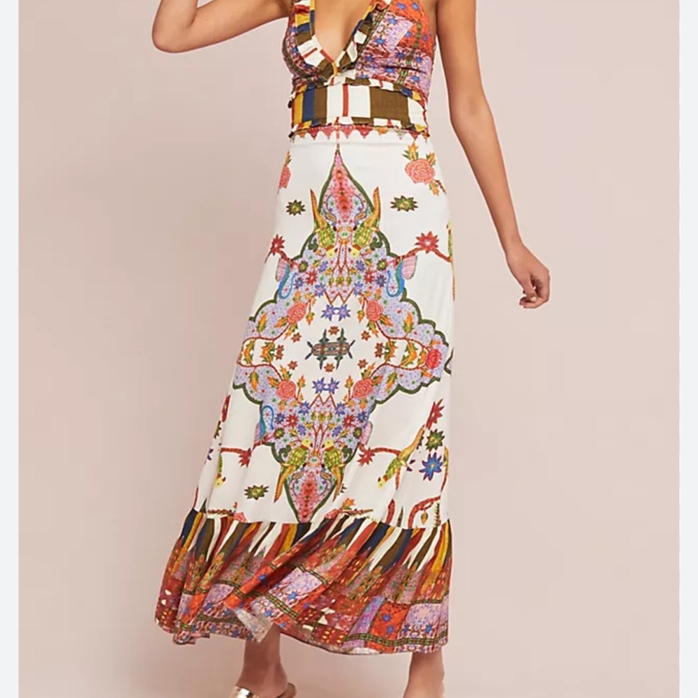 Anthropologie Multicolor Patterned Maxi Dress